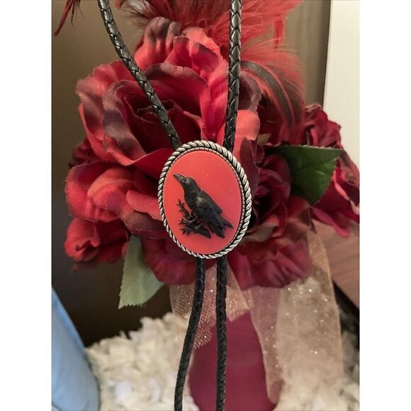 Steampunk Gothic Raven Black Crow  Xmas Bolo Lariat Tie Y Necklace Southwestern - Picture 10 of 11